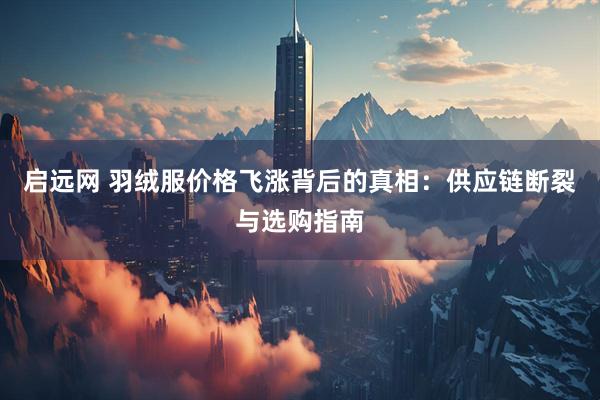 启远网 羽绒服价格飞涨背后的真相：供应链断裂与选购指南